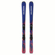 JR.LEQUIPEMC5GW-Pair of blue and purple Salomon skis on a white background