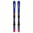 JR.LEQUIPESC5GW-Pair of blue and purple Salomon skis on a white background