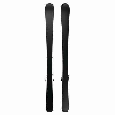 JR.LQSTBLACKML6GW-Pair of black skis on a white background