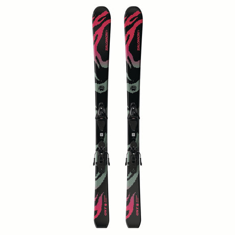 JR.LQSTBLACKML6GW-Pair of skis with colorful design on a white background