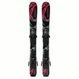 JR.LQSTBLACKXSC5GW-Pair of Salomon skis with bindings on a white background