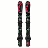 JR.LQSTBLACKXSC5GW-Pair of Salomon skis with bindings on a white background