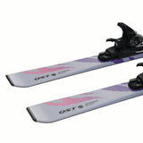 JR.LQSTCOSMICSKYML6GW-Pair of skis with bindings on a white background