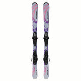 JR.LQSTCOSMICSKYSC5GW-Pair of Salomon skis with bindings on a white background
