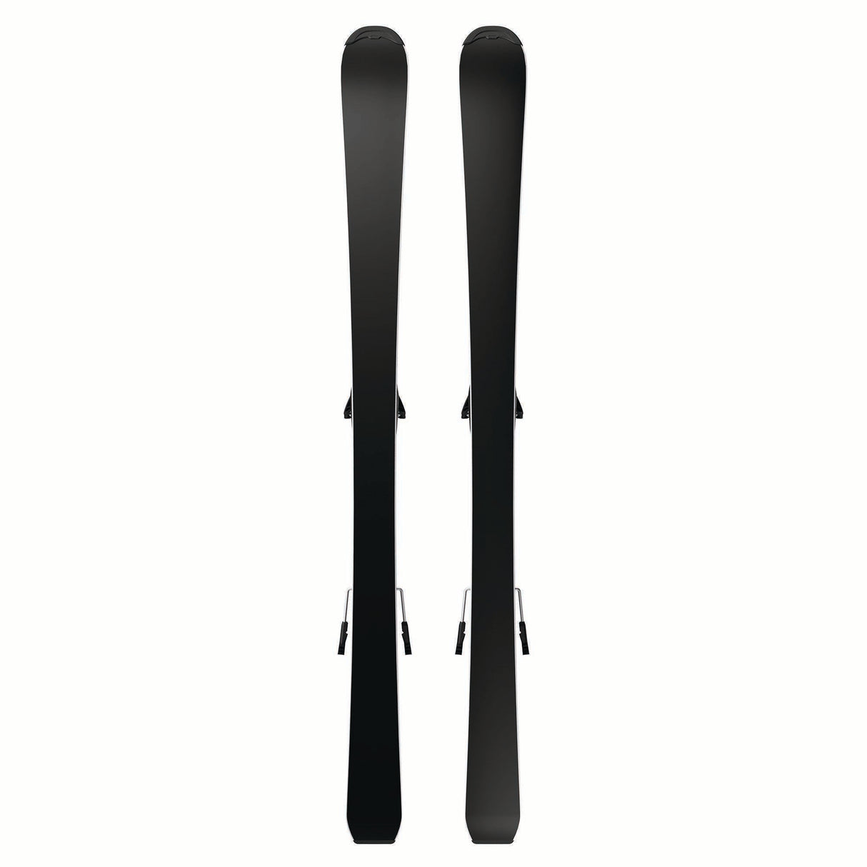JR.LQSTCOSMICSKYSC5GW-Pair of black skis with bindings on a white background
