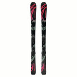 JR.QSTCOSMICSKYSC5GW-Pair of Salomon skis with bindings on a white background