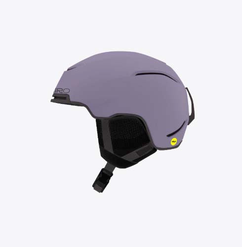 JacksonMIPS-Purple helmet with black visor on a white background