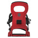 Joint-Black and red snowboard binding on a white background