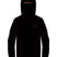 Jr.AlphaJacket-Black hooded jacket with brand logo on a white background
