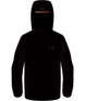 Jr.AlphaJacket-Black hooded jacket with brand logo on a white background