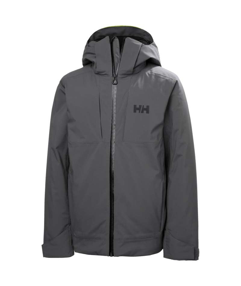 Jr.AlphaJacket-Gray jacket with a hood on a white background