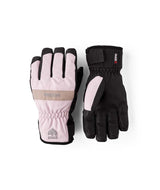 Jr.FeroxCZoneGlove-Pair of pink and black gloves on a white background