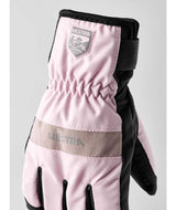 Jr.FeroxCZoneGlove-Pair of pink and black gloves on a white background