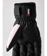 Jr.FeroxCZoneGlove-Pair of pink and black gloves on a white background