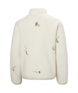 Jr.FrostyPileSweater-White jacket with decorative elements on a white background