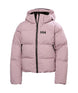 Jr.GirlNoraPuffyJacket-Light Pink puffer jacket with a hood on a white background