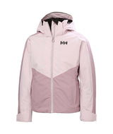 Jr.GirlSnowblissJacket- Light pink jacket with a brand logo on a white background