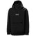Jr.PowderSoftshellHoodie-Black jacket with a brand logo on a white background