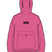 Jr.PowderSoftshellHoodie-Pink jacket with a brand logo on a white background