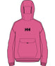 Jr.PowderSoftshellHoodie-Pink jacket with a brand logo on a white background