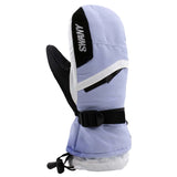 Jr.X-OverMitt- White, light purple, and black mitt on a white background