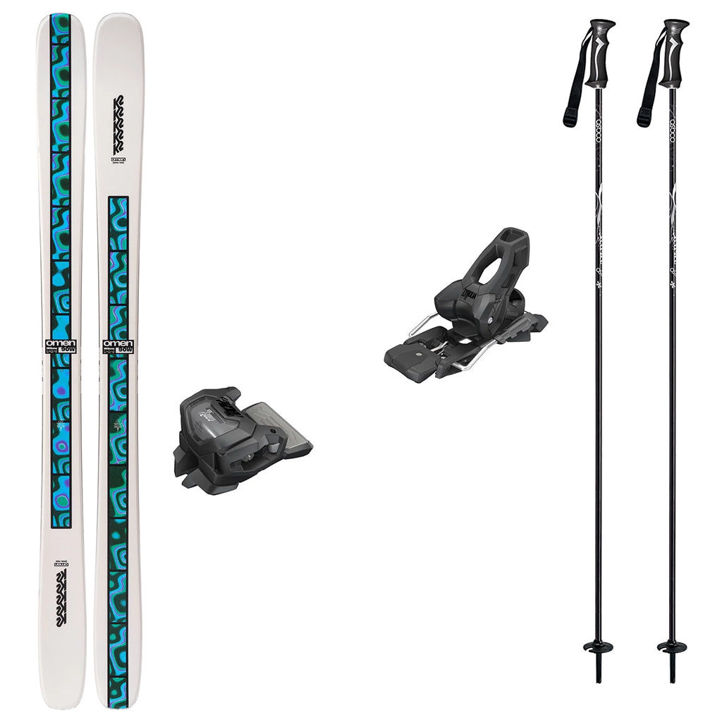 K2 Omens 90 159cm Skis 2027 with Tyrolia Attack 11 Bindings Womens Ski Package