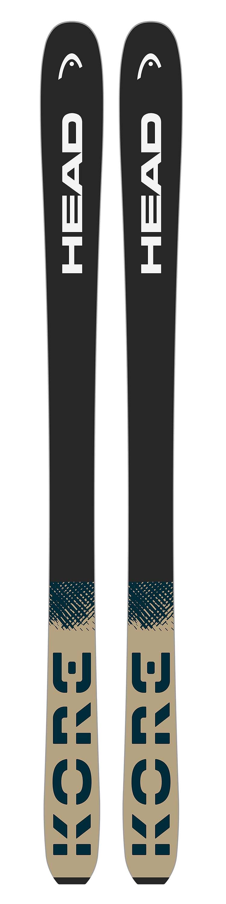 KORE94Ti- Two black skis with visible branding on a white background