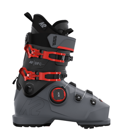 BFC 110 BOA- Grey and red ski boot on a white background