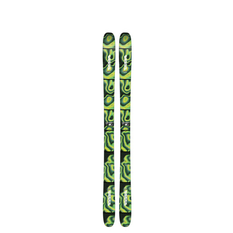 Omen85- A pair of K2 Omen 85 men's skis for the year 2026, featuring a green and black camouflage pattern.