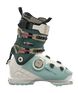 Mindbender105-Pair of green and white ski boots with visible brand logos on a transparent background
