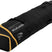 KantajaDoubleRollerSkiBag- Black and gold bag on a white background 