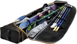 KantajaDoubleRollerSkiBag- Black and gold bag on a white background 