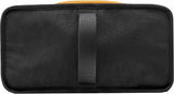 KantajaDoubleRollerSkiBag- Black and gold bag on a white background 