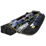 KantajaDoubleRollerSkiBag- Black and gold bag on a white background