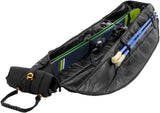 KantajaSingleRollerSkiBag- Black and gold bag on a white background