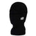 KidsHood- Black balaclava with a logo on a light gray background