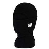 KidsHood- Black balaclava with a logo on a light gray background