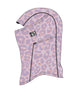 KidsHood-Leopard print balaclava with a brand logo on a white background