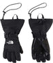 KidsMontanaGlove- Black gloves with white North Face logo on white background