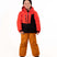 KidsReactorJacket-Child wearing a red and black jacket with orange pants on a white background