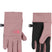 KidsRecycledE-tipGlove-Pair of pink gloves with black accents featuring The North Face logo on a white background.