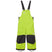 KidsRider2InsulatedBib- Bright lime green snow bib with black suspenders, black knee panels, and small white logo details, shown flat on a white background.