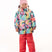 KidsRiverJacket- Child wearing a multicolored jacket on a white background