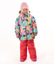 KidsRiverJacket- Child wearing a multicolored jacket on a white background