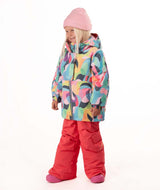 KidsRiverJacket- Child wearing a multicolored jacket on a white background