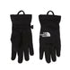 KidsSierraEtip-Black gloves with The North Face logo on a white background