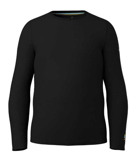 Kids_ClassicThermalMerinoBaseLayerCrew-Black long-sleeve shirt on a white background