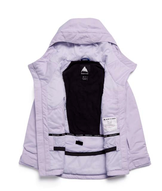 Kids_HillslopeJacket-Light purple jacket with a hood on a white background