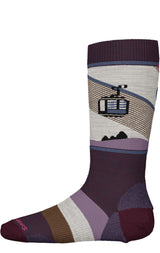 KWintersportFullCushionGondolaGamesOTCSocks-Colorful sock with geometric pattern on a white background