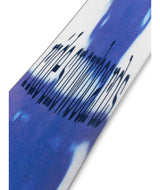Kink- Blue multicolored base that says 'Ride Snowboards' on a white background
